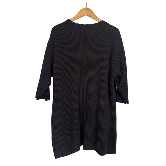Lou & Grey for LOFT Women Ribbed Knit Open Front Cardigan Sweater Size XL Black - Picture 6 of 7